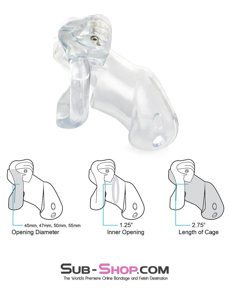0397AE      Exposed in Chastity High Security Keyed Tumbler Locking Male Chastity with 4 Base Cock Ring Sizes - Image 8