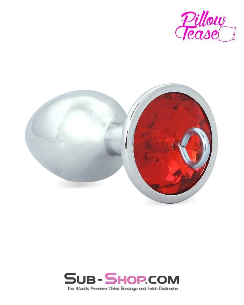 0307E Eye Hook Red Gem Small Chromed Butt Plug 🔥 FINAL CLEARANCE – Last Chance!