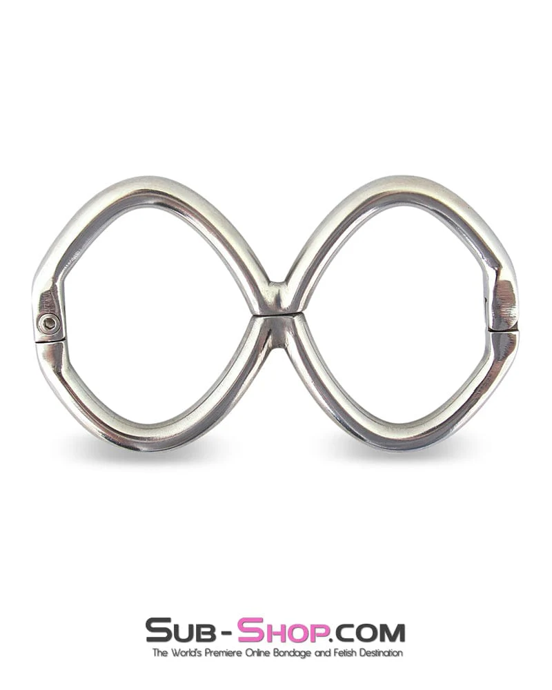 6894M   Figure 8 Hinged Steel Handcuffs, Small / Medium - Image 2