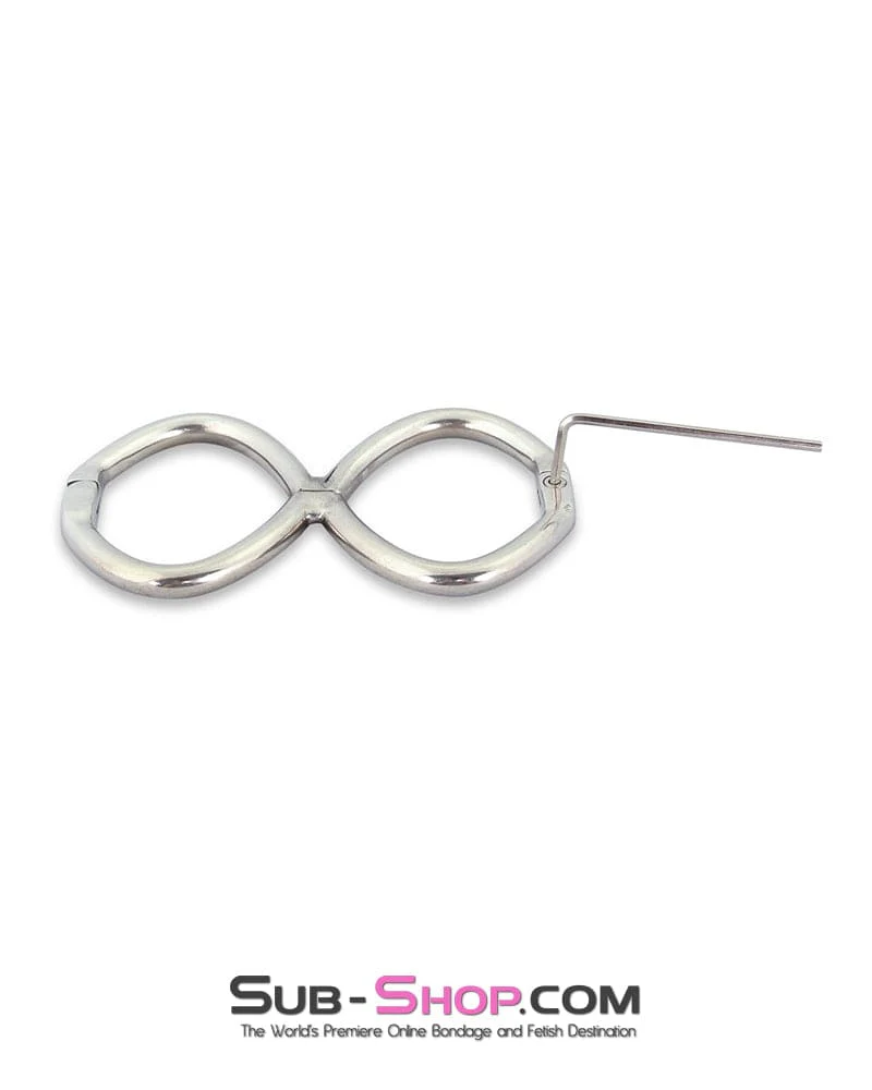 6894M   Figure 8 Hinged Steel Handcuffs, Small / Medium - Image 5
