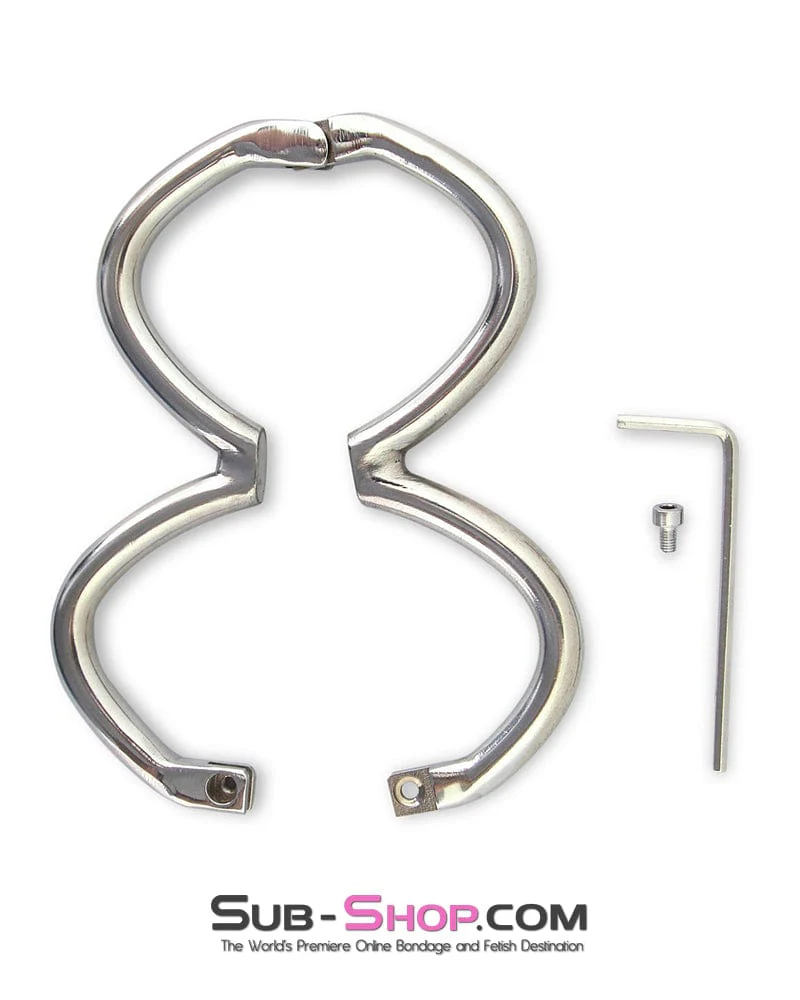6894M   Figure 8 Hinged Steel Handcuffs, Small / Medium - Image 7