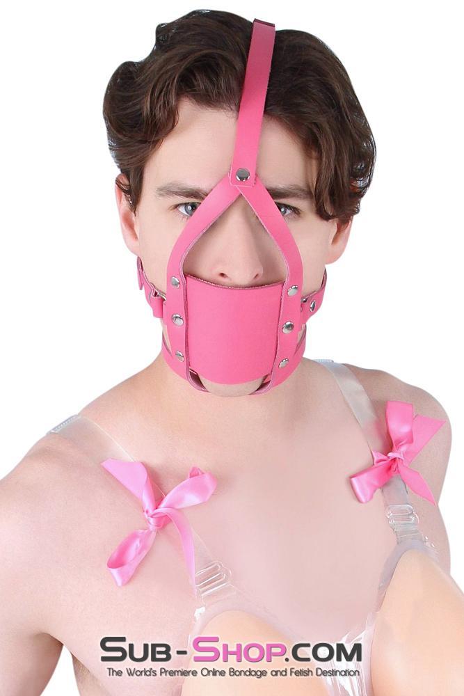 3426A-SIS Forced Fantasy Sissy Bitch Sissy Boi Bondage Slave Babe Hot Pink Silencer Panel Style Ballgag Trainer - Image 2