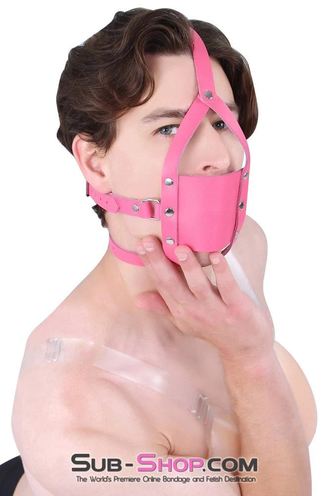 3426A-SIS Forced Fantasy Sissy Bitch Sissy Boi Bondage Slave Babe Hot Pink Silencer Panel Style Ballgag Trainer - Image 3
