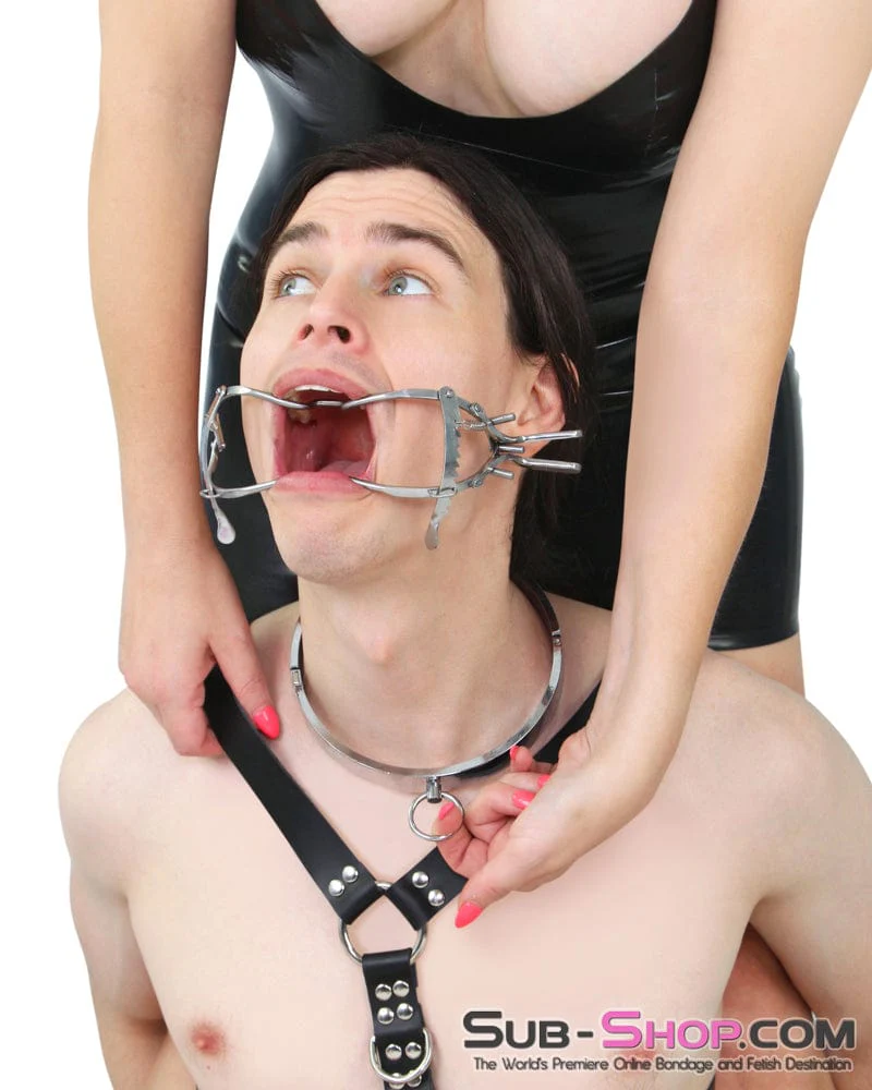 0486S-SIS     Open Wide Sissy Metal Mouth Gag Spreader - Adjustable Open Mouth Restraint - Image 18