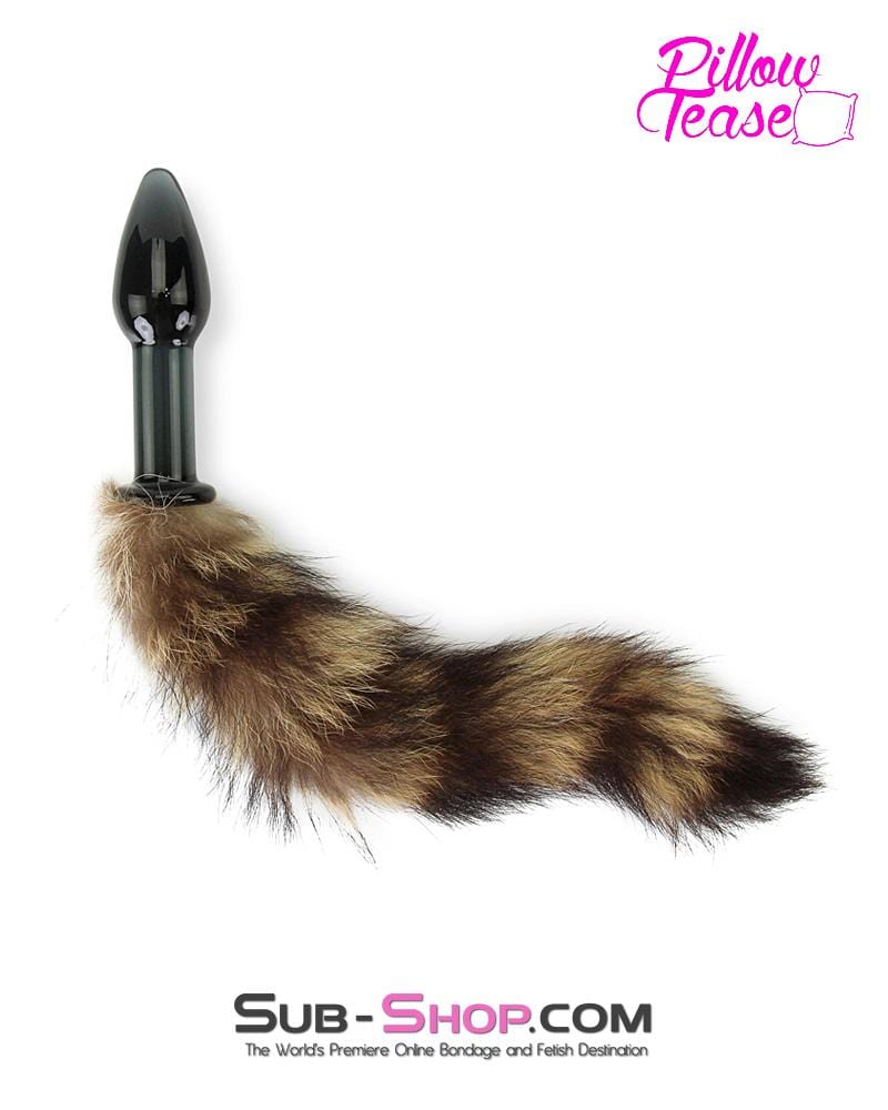 0199E Foxy Ass Black Glass Fox Tail Pet Play Butt Plug š„ FINAL CLEARANCE ā Last Chance!