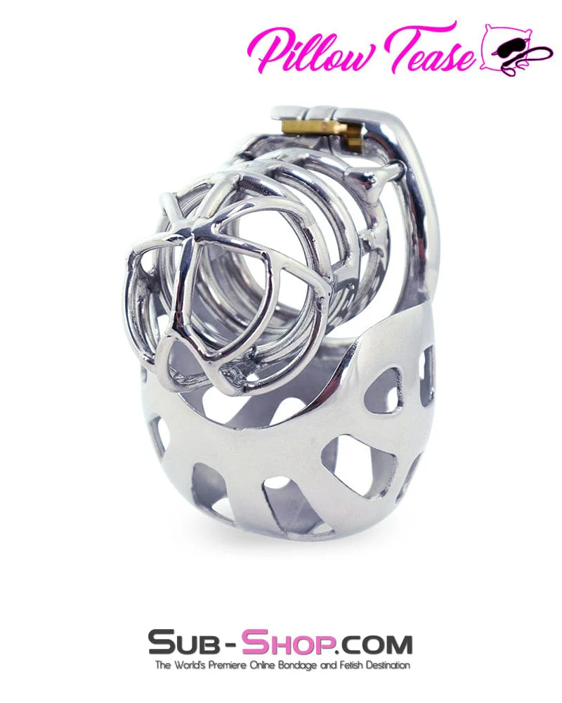 1341AR Full Coverage Steel Locking Chastity Tease and CBT Device, 1.75" Cock Ring