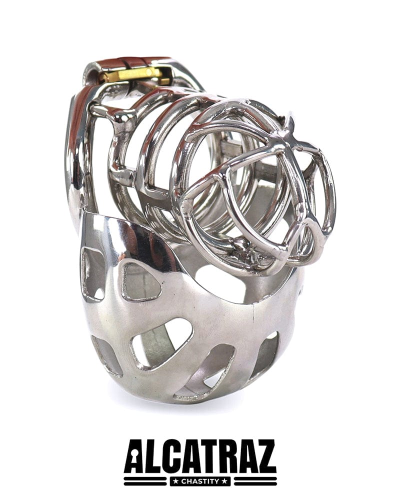 1341AR Full Coverage Steel Locking Chastity Tease and CBT Device, 1.75" Cock Ring - Image 6
