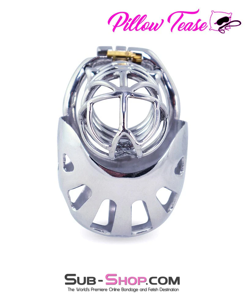 1445AR      Full Coverage Steel Locking Chastity Tease and CBT Device, 2" Cock Ring - Image 2