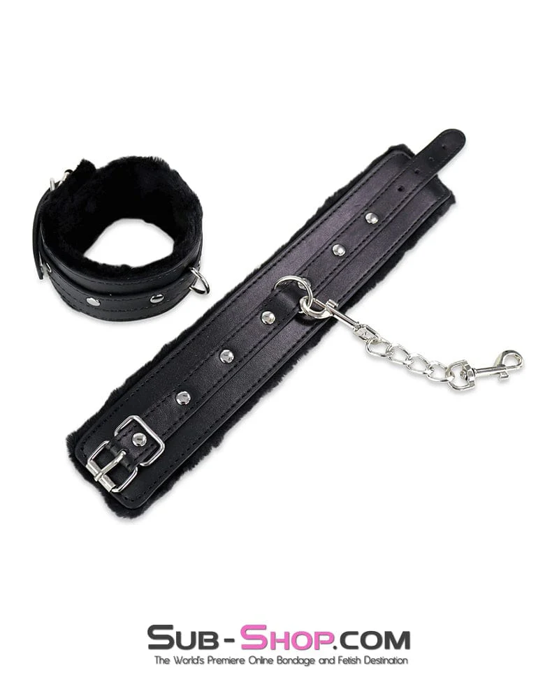 7867DL      Fur Lined Ankle Cuffs with Connection Chain - Image 8