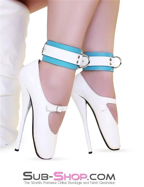 4796A      Gentle Persuasion Diamond Blue & White Leather Ankle Cuffs - Image 6