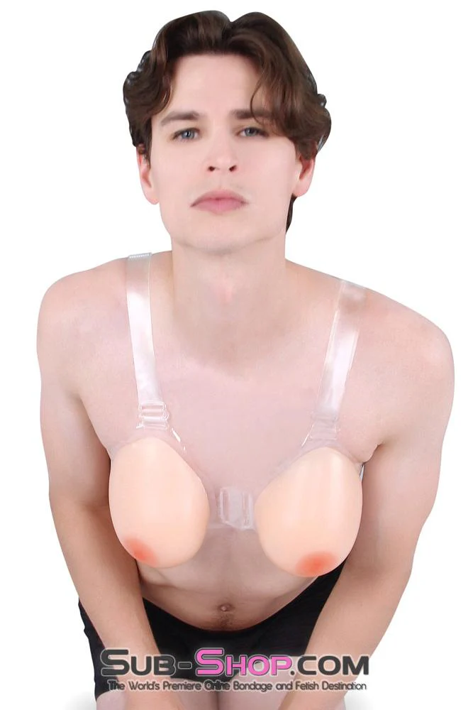 9877RS      Gia Real Feel Silicone Breast Forms with Nipples and Clear Straps, DD Cup - Image 21