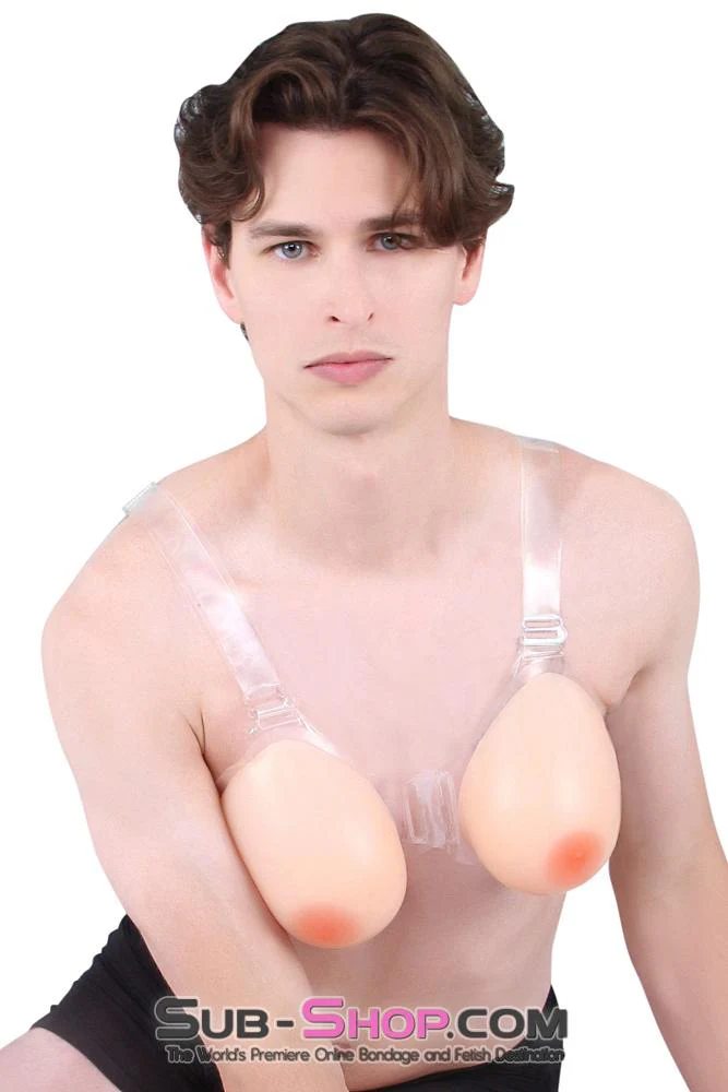 9877RS      Gia Real Feel Silicone Breast Forms with Nipples and Clear Straps, DD Cup - Image 22
