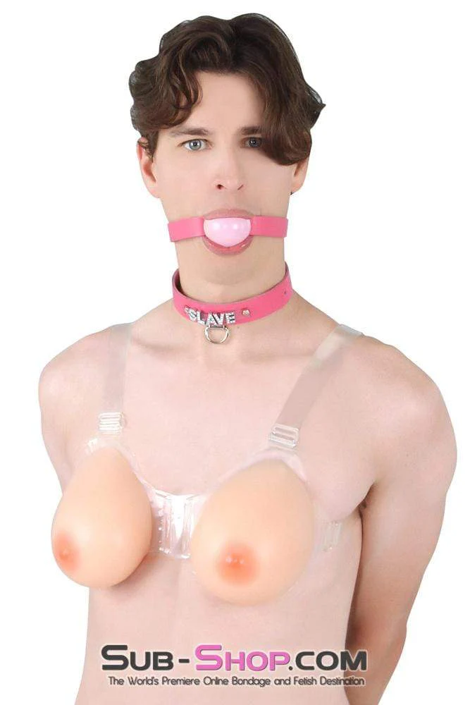 9877RS      Gia Real Feel Silicone Breast Forms with Nipples and Clear Straps, DD Cup - Image 9
