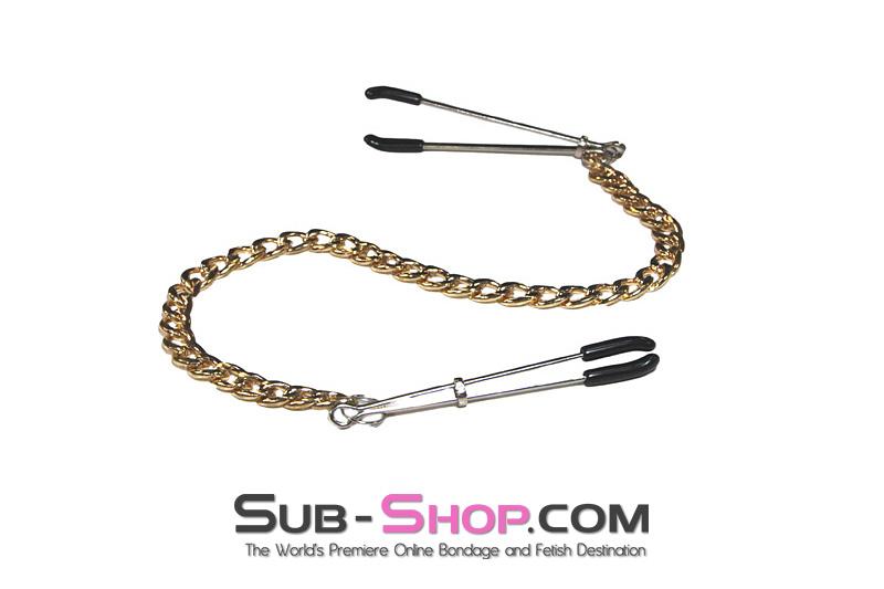 0452M Gilded Nipples Tweezer Nipple Clamps with Gold Chain