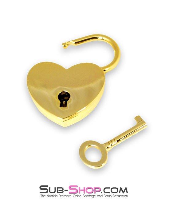 9736K      Gold Series Under Lock & Key Heart Padlock - Image 2