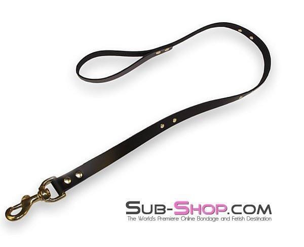 2725A Gold Standard Black Leather Bondage Leash