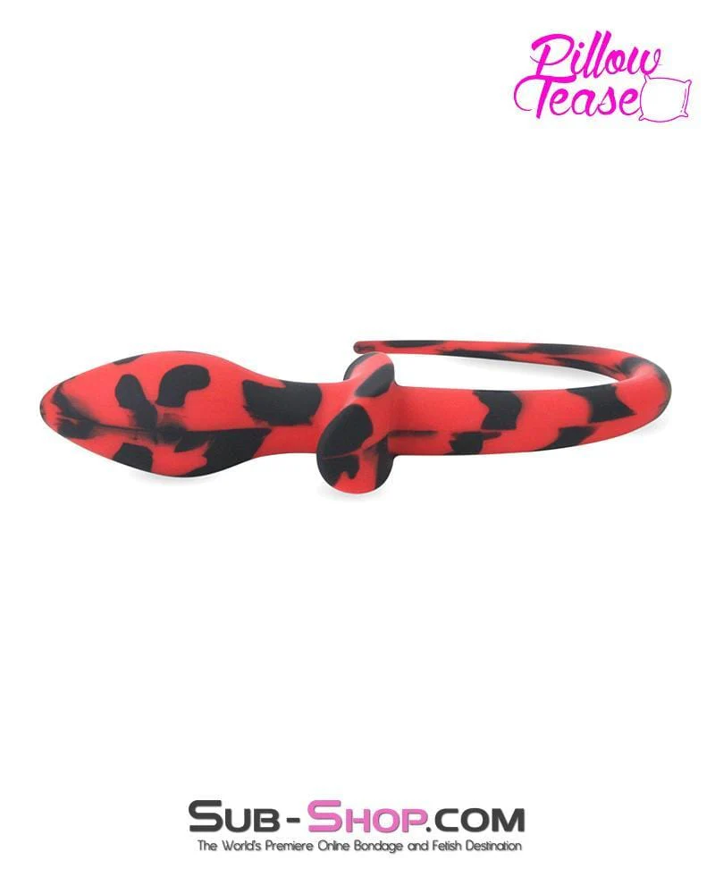 0465E      Good Puppy Red and Black Silicone Puppy Play Tail Butt Plug 🔥 FINAL CLEARANCE – Last Chance! - Image 2