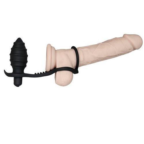 2630M      Grenade Vibrating Butt Plug Silicone Dual Cock & Balls Rings Set - Image 5