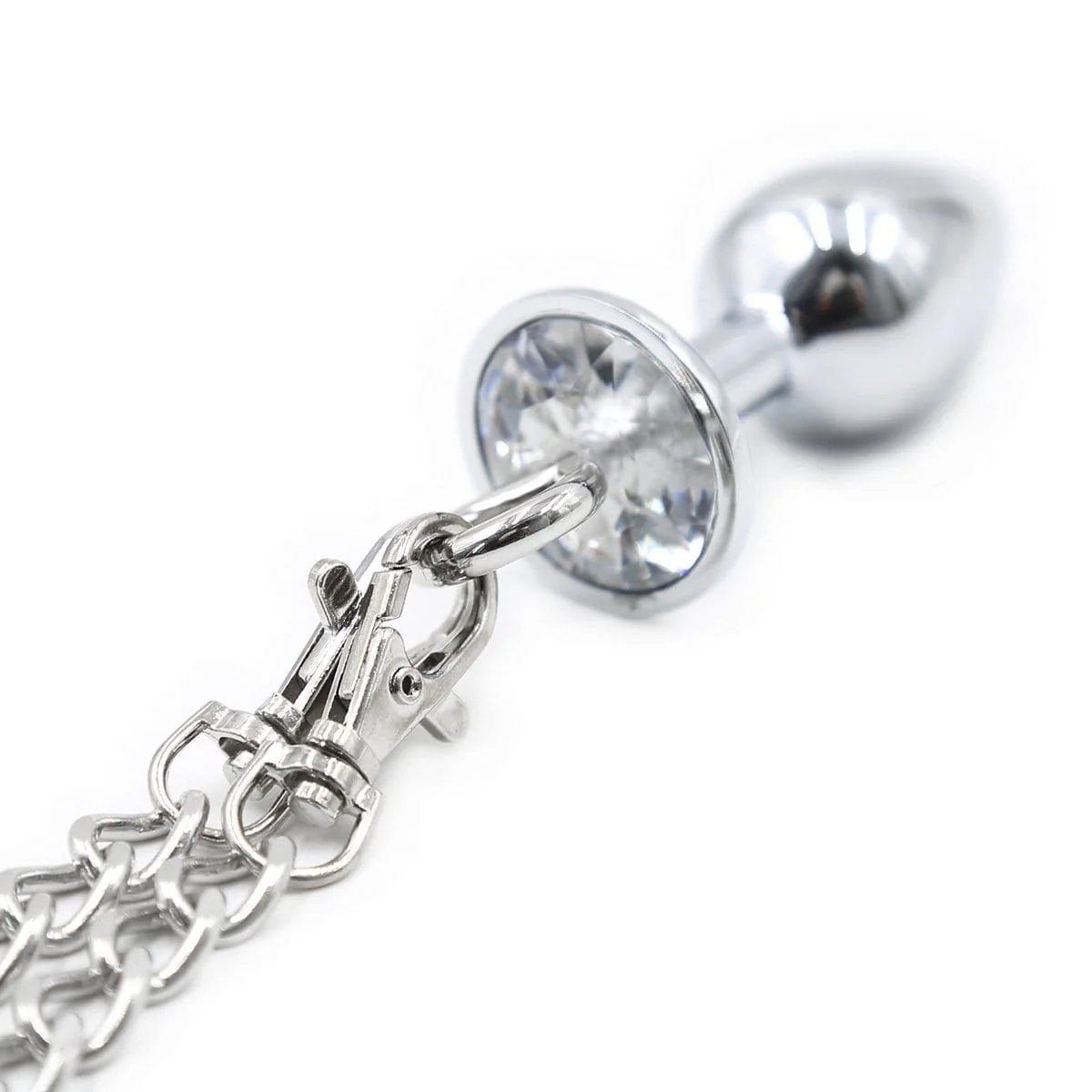 1714MQ Handcuffs Attached to Crystal Base Butt Plug Set - Image 2