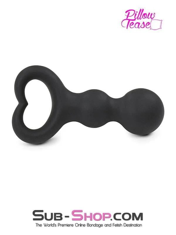 1657M      Heart Pull Ring Silicone Bumpy Anal Massager - Image 2