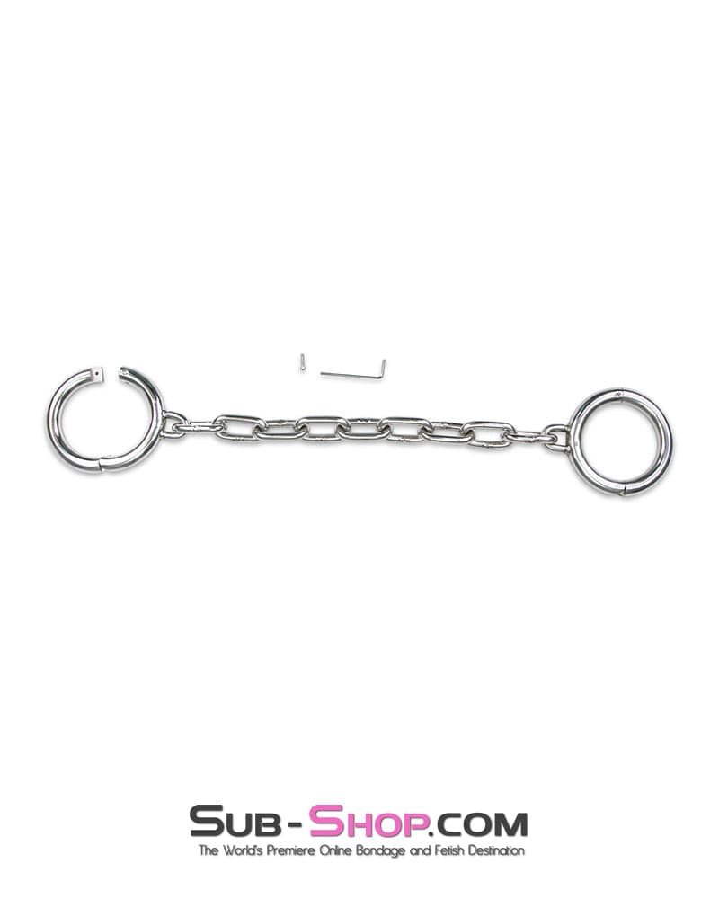 7142M Heavy Bondage Stainless Steel Ankle Manacles, Small / Medium - Image 2