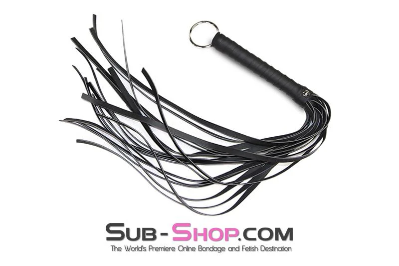 7797DL Heavyweight 24" Rubberized Leatherette Flogger Whip with Hanging Ring - Image 11