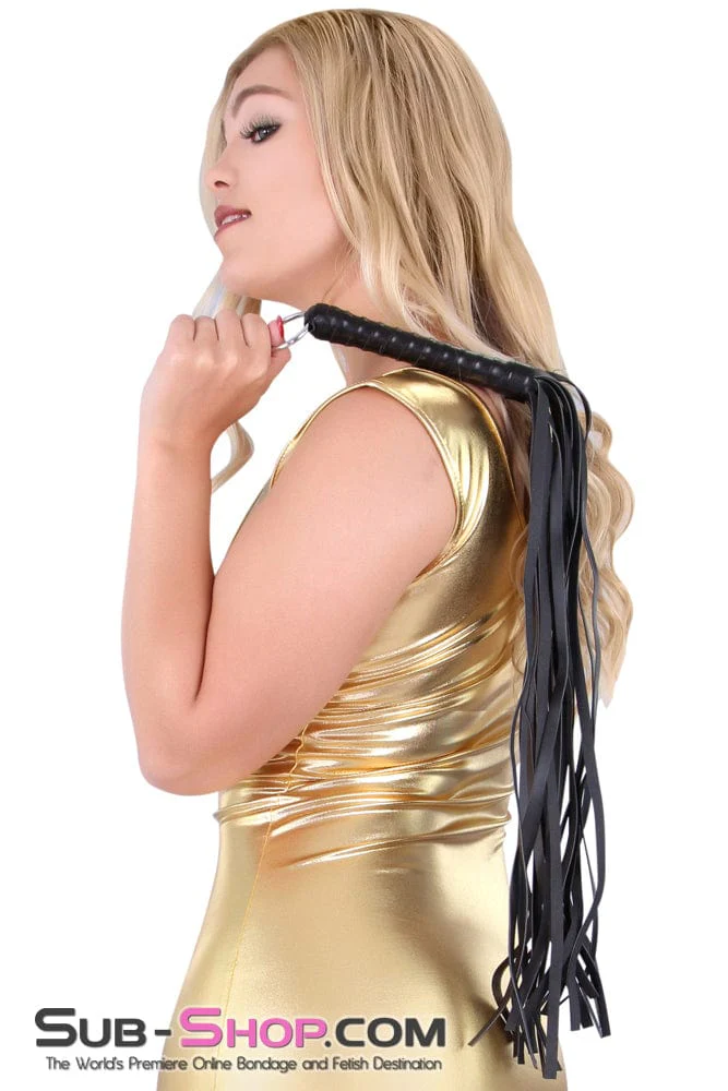 7797DL Heavyweight 24" Rubberized Leatherette Flogger Whip with Hanging Ring - Image 17
