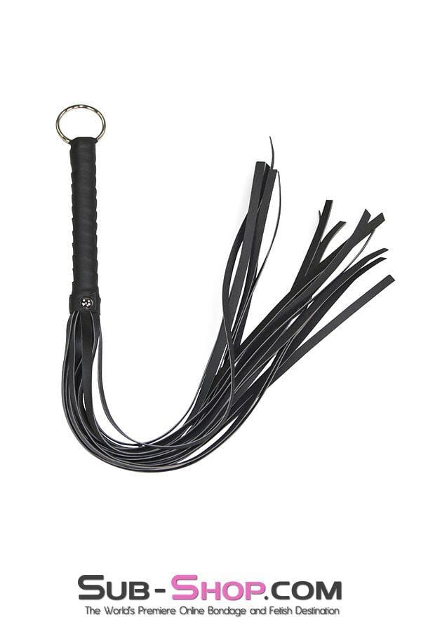 7797DL Heavyweight 24" Rubberized Leatherette Flogger Whip with Hanging Ring - Image 6