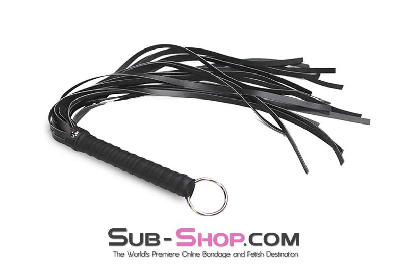 7797DL Heavyweight 24" Rubberized Leatherette Flogger Whip with Hanging Ring - Image 8