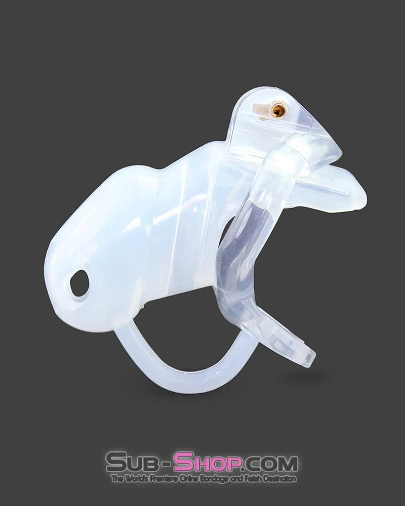 2102RS      High Security Pin Tumbler Clear Silicone Cock Blocker Chastity - Image 3