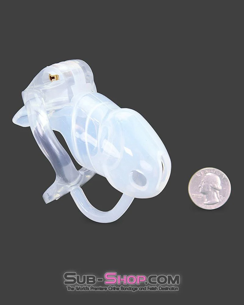 2102RS      High Security Pin Tumbler Clear Silicone Cock Blocker Chastity - Image 7