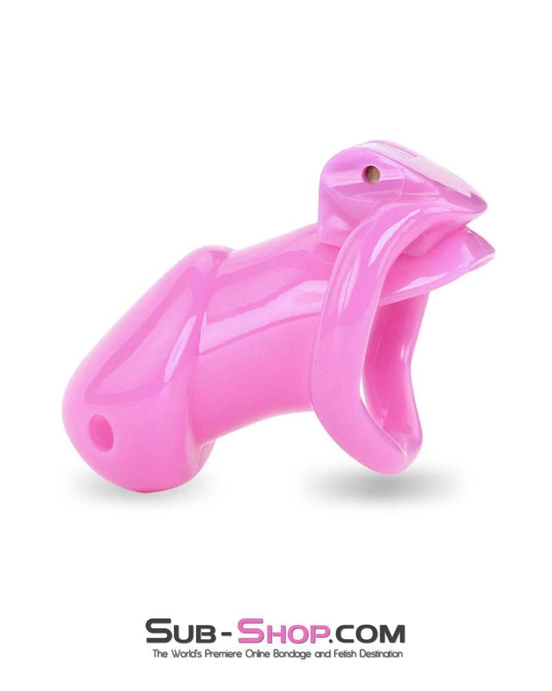 0395AE-SIS      Hot Pink Hussy High Security Sissy Chastity Tease and Denial Sensation Device - Image 10