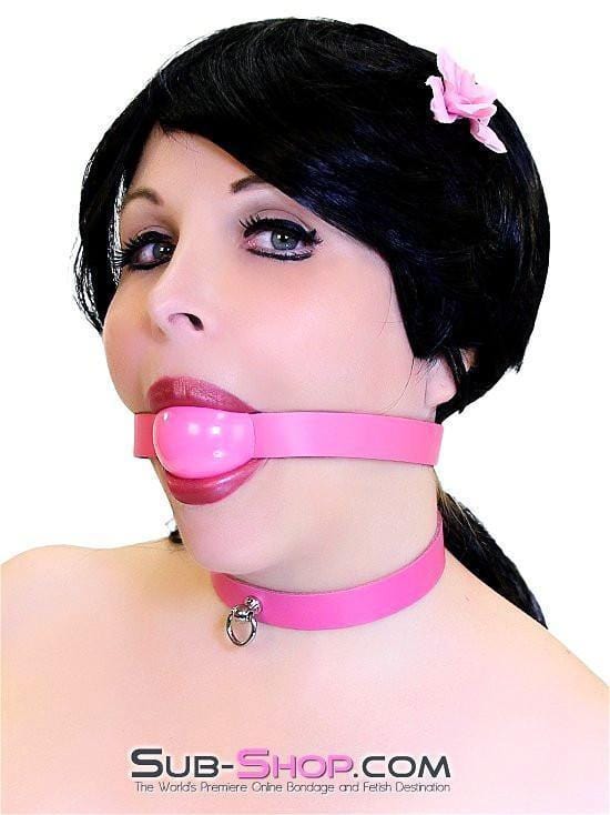 7272A Hot Pink Leather Kitten Collar - Image 5