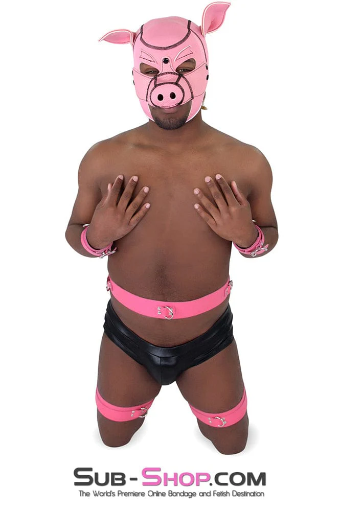 7237A-SIS Hot Pink Leather Sissy Bondage Belt - Image 17