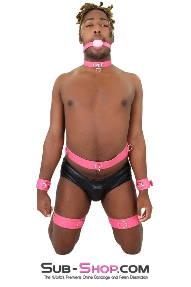 7237A-SIS Hot Pink Leather Sissy Bondage Belt - Image 4