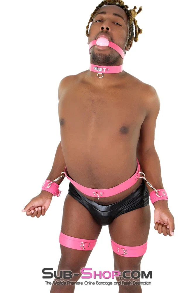 7237A-SIS Hot Pink Leather Sissy Bondage Belt - Image 6