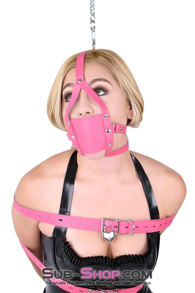 3426A      Hot Pink Silencer Panel Style Ballgag Trainer - Image 5
