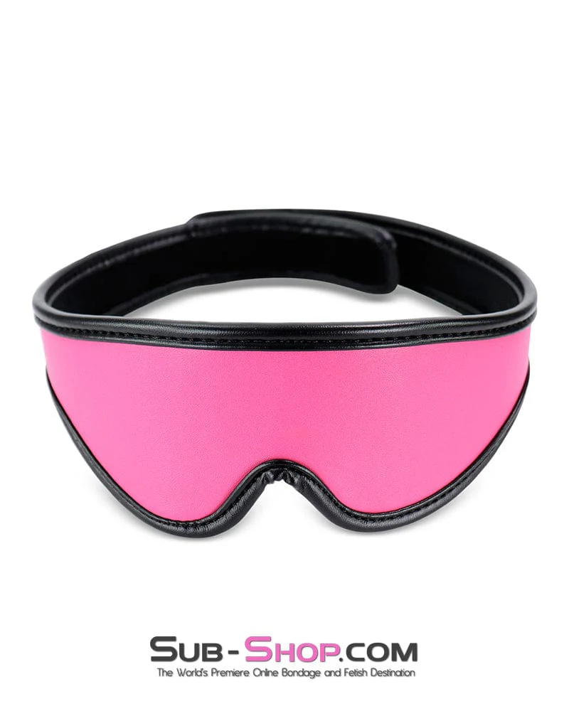 9995DL Hot Pink 6 Piece Bondage Collar, Wrist Cuffs, Ankle Cuffs and Blindfold Set - Image 6