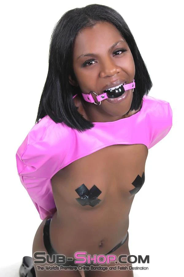 4739RS Hot Pink Zippered Open Breast Armbinder Top - Image 4