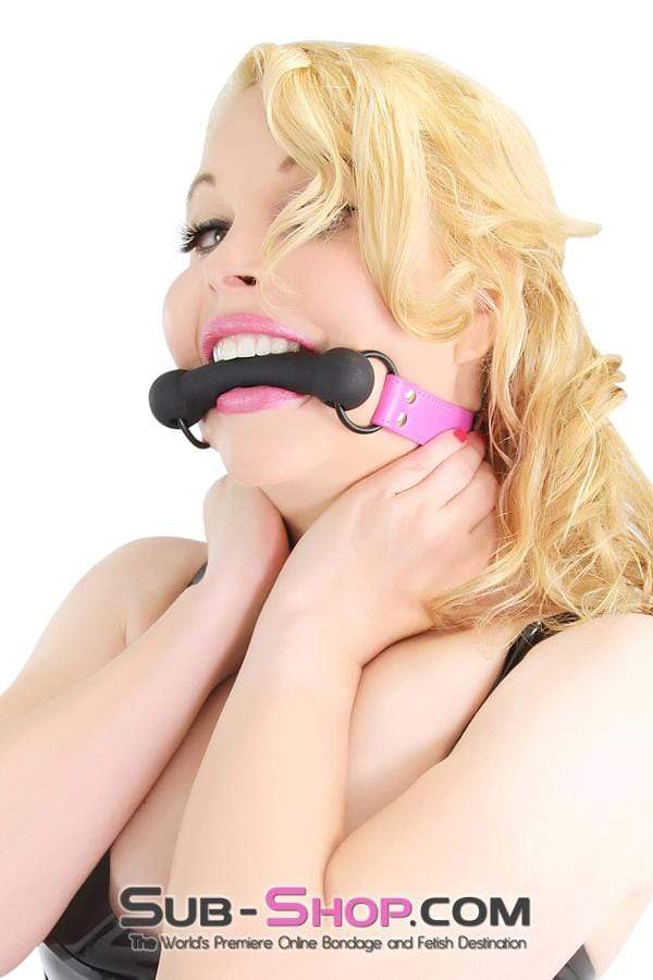 4760RS-SIS Hot To Trot Sissy Boi Hot Pink Pony Up Rubber Comfort Female BDSM Bit Gag - Image 8