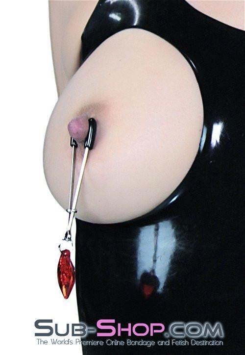 0511HS I Heart Nipple Clamps Tweezer Style Heart Charm Nipple Clamps - Image 10