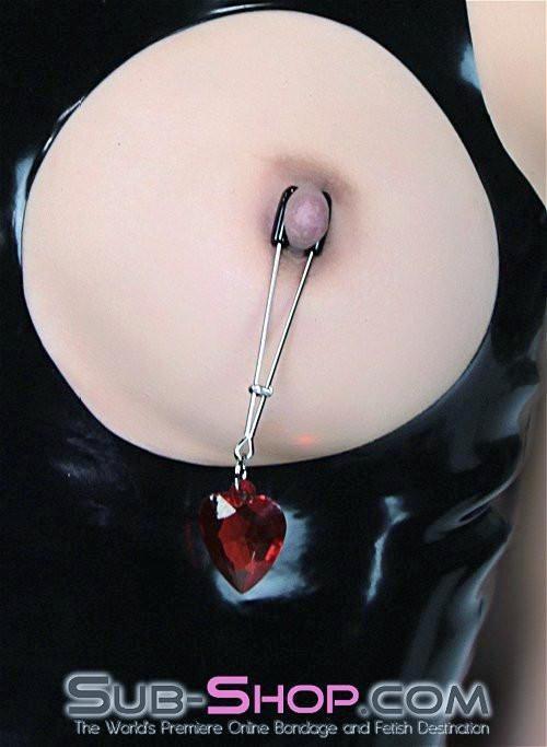 0511HS I Heart Nipple Clamps Tweezer Style Heart Charm Nipple Clamps - Image 13