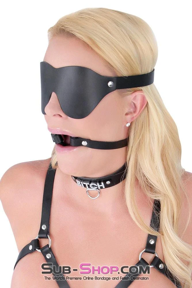 1454A In The Dark Leather Buckling Blindfold - Image 11