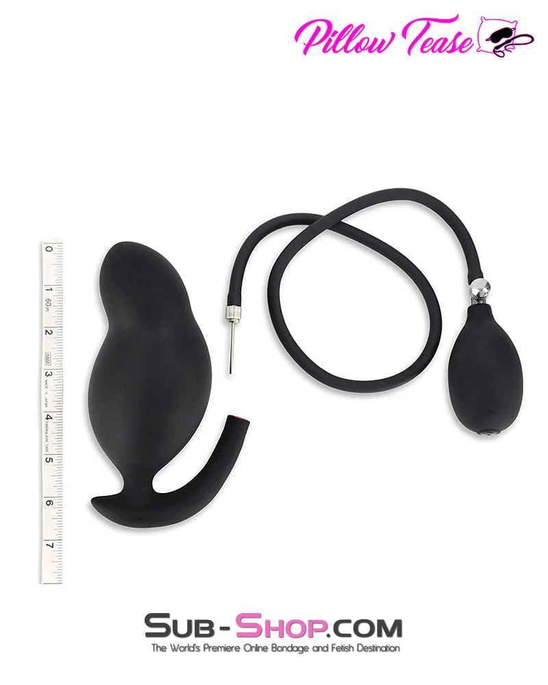 3302M      Inflatable Double Flare Silicone Anal Plug with Removable Pump - Image 6