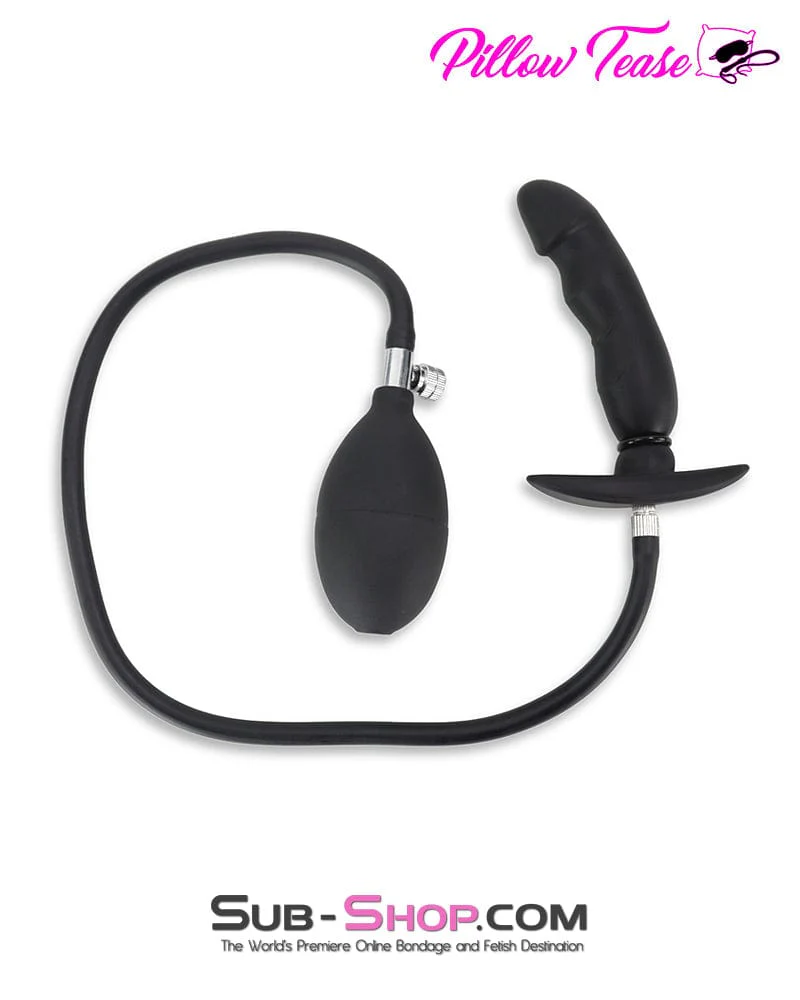 2285M Inflatable Rubber Dildo Butt Plug with Removable Air Valve