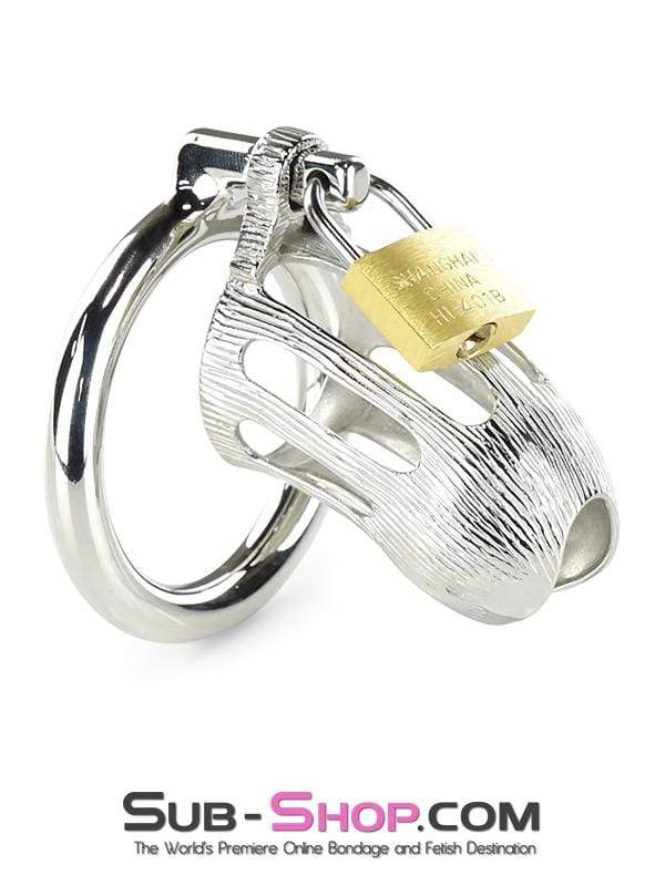 0399M-SIS      Itty Bitty Little Sissy Dicky Steel Locking Male Chastity Device with Cock Ring - Image 3