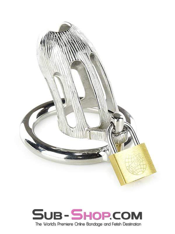 0399M-SIS      Itty Bitty Little Sissy Dicky Steel Locking Male Chastity Device with Cock Ring - Image 6