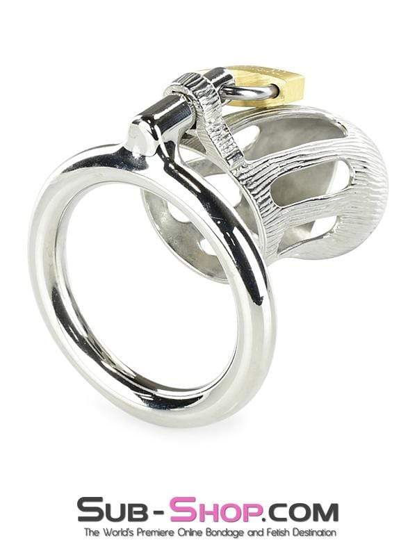 0399M-SIS      Itty Bitty Little Sissy Dicky Steel Locking Male Chastity Device with Cock Ring - Image 7