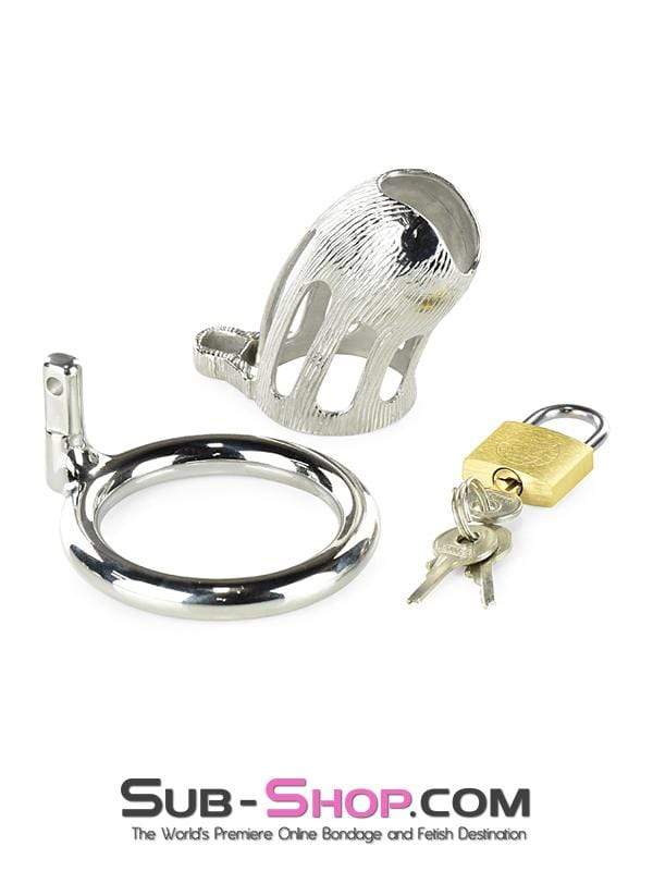 0399M-SIS      Itty Bitty Little Sissy Dicky Steel Locking Male Chastity Device with Cock Ring - Image 8