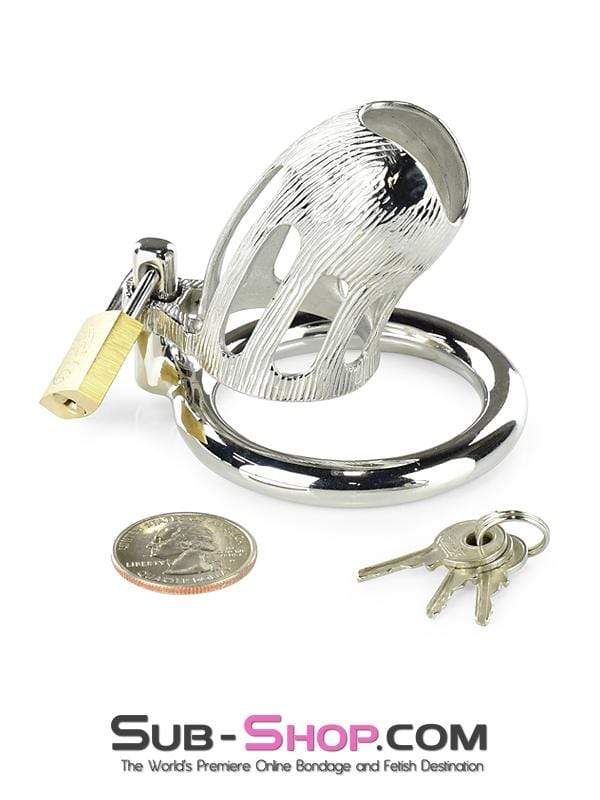 0399M-SIS      Itty Bitty Little Sissy Dicky Steel Locking Male Chastity Device with Cock Ring - Image 9